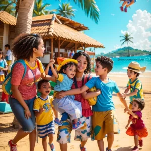família passeando