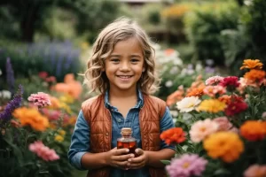 Imagem ilustra a alegria e o equilíbrio emocional que os Florais de Bach podem trazer para a vida das crianças.