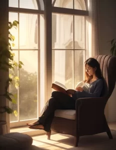 Pessoa sentada a beira de uma janela