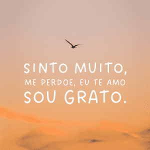 Sinto muito, me perdoe, eu te amo, sou grato