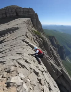 Imagem de uma pessoa escalando uma montanha