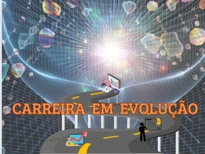 Na imagem vibrante, um caminho profissional se desenha entre elementos dinâmicos, simbolizando a constante evolução na carreira. Estratégias inovadoras são representadas por setas apontando para frente, indicando crescimento profissional. Elementos visuais destacam a adaptabilidade, enquanto gráficos refletem a superação de desafios. A jornada profissional é ilustrada de maneira inspiradora, reforçando a mensagem central do artigo sobre evolução e sucesso na carreira.